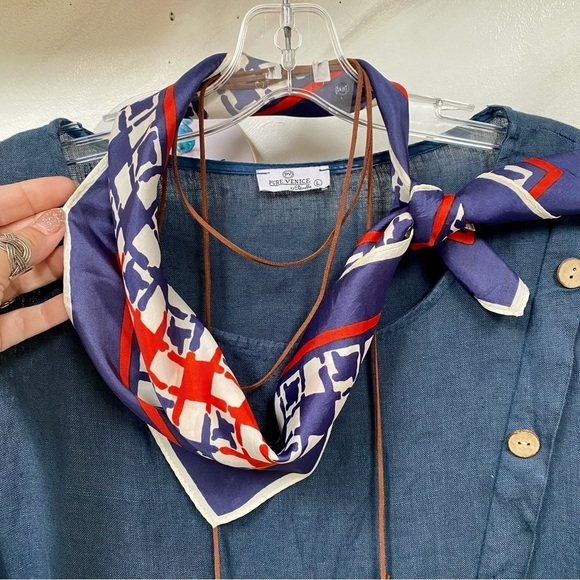 Made in Japan Scarf/wrap w Mediterranean boho coastal vibe - Picture 3 of 12